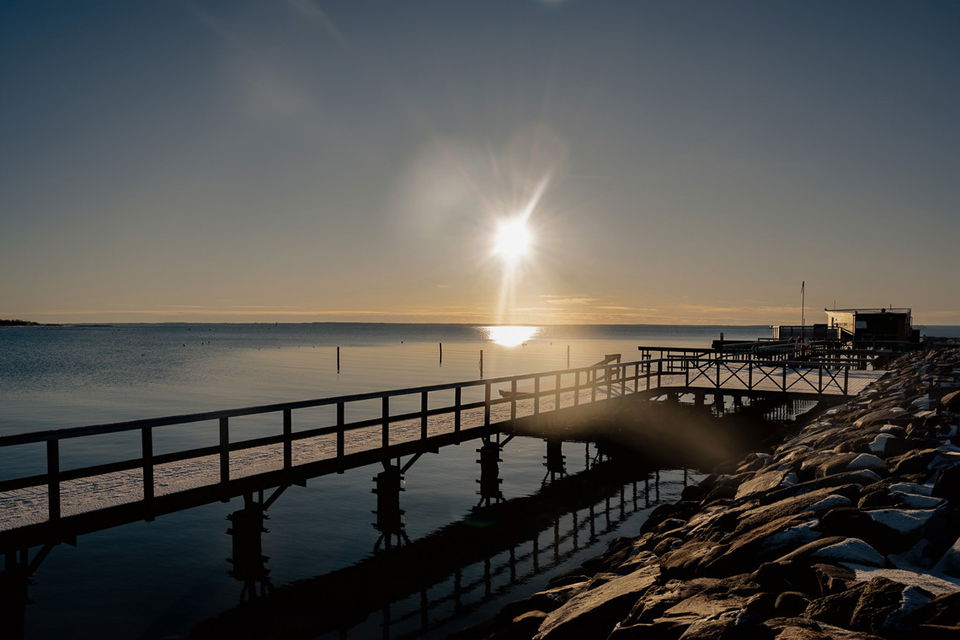 Bryggan vid Kvickbadet i Höganäs.