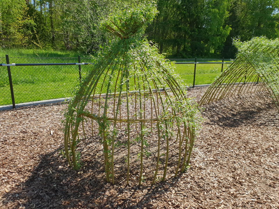 Pilkojor i naturinspirerade delen av lekplatsen