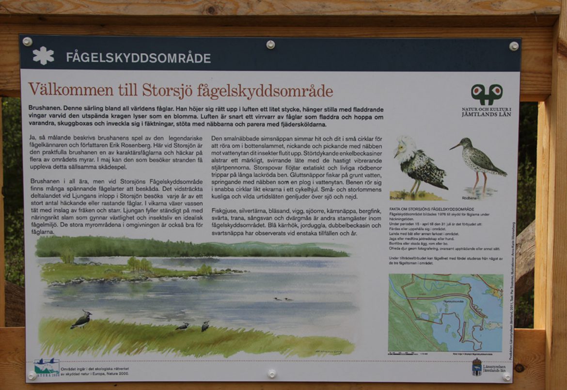 Informationstavla för fågelskyddsområdet