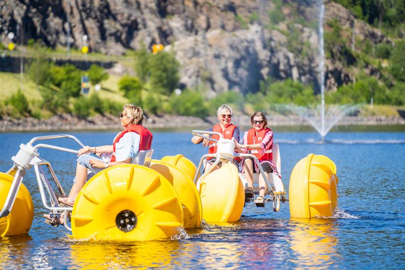 Waterbikes in the Haldencanal, Ørje