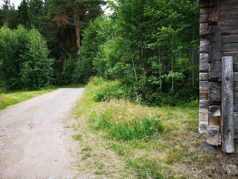 Stigen startar bakom ladan
