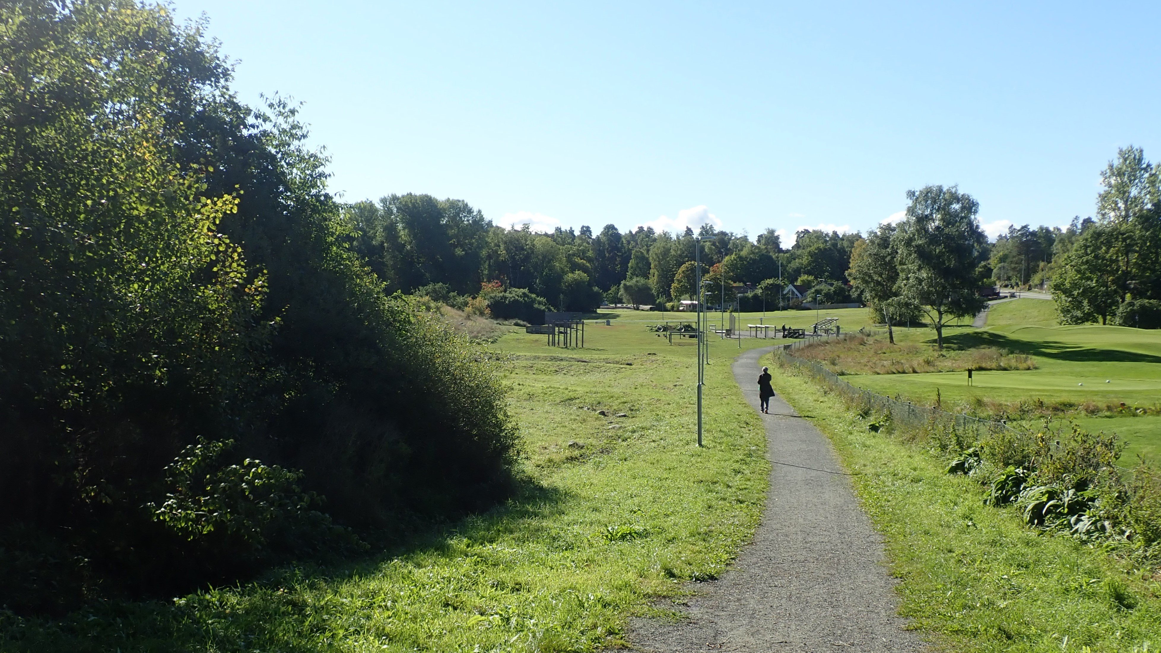 Lidingöloppsspåret mellan Äventyrsparken och Lidingö golfbana. Foto Lidingö stad