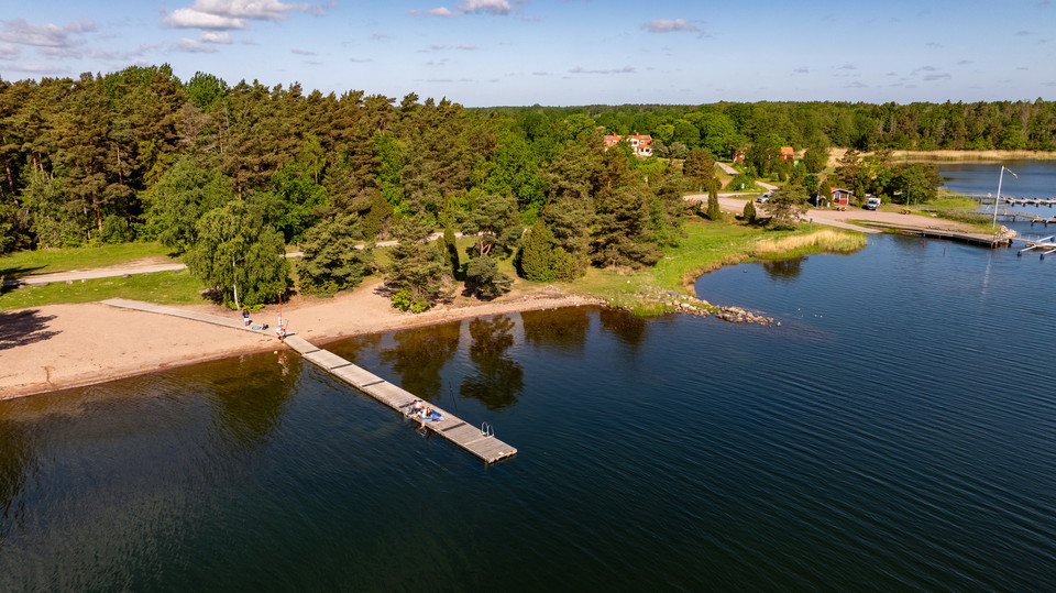 Drönarbild över Ljungnäs strand