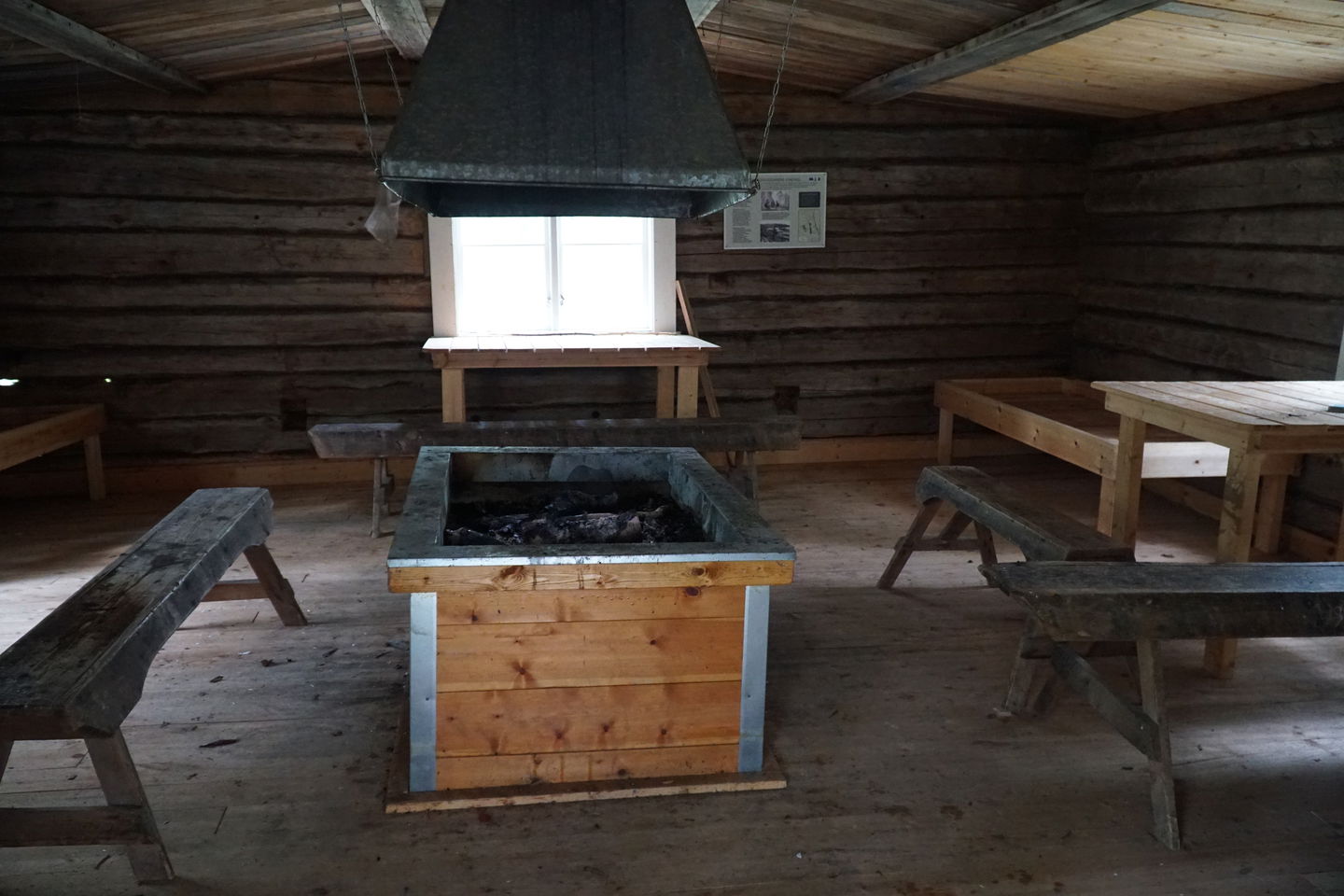 Inside the hut