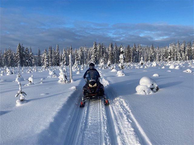 Snowmobile track: Lomträsk - Polcirkelkojan (hut)