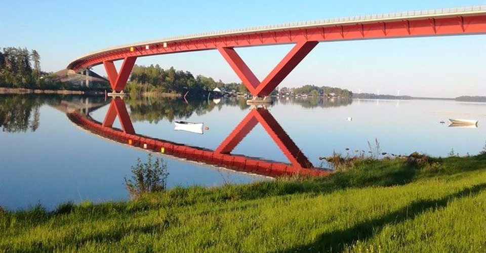Bro över Motalaviken. Rundslinga: Motala Runt. Motala. 