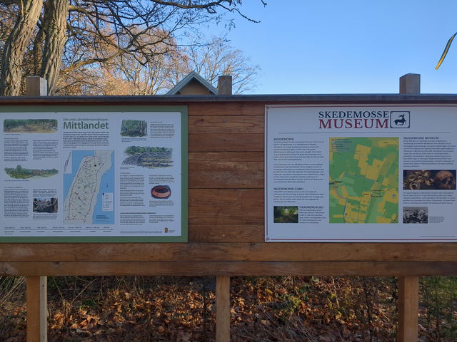 Informationsskylt: Skedemosse museum & Mittlandet