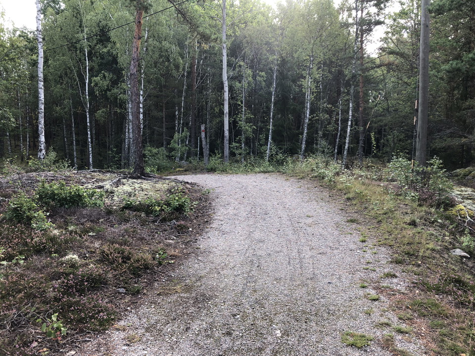 Spåret ligger på en rullstensås