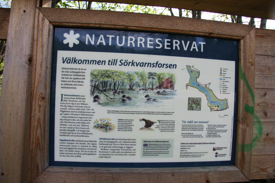 Informationstavla över naturreservatet.