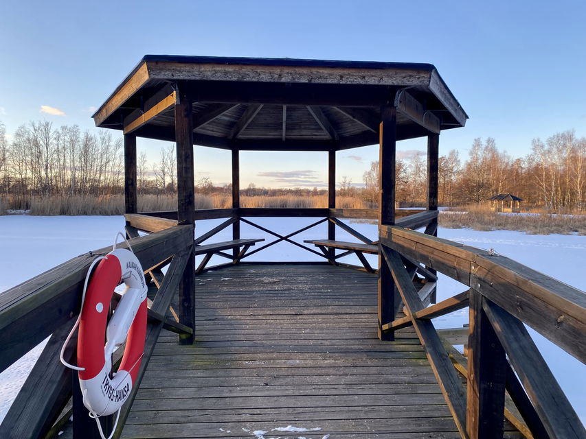 Sjöpaviljong vinter