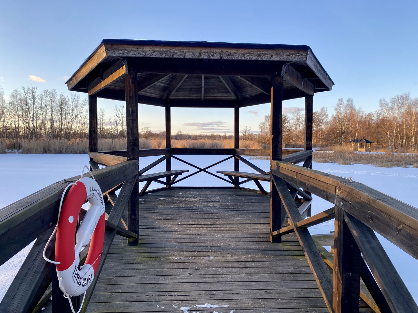 Sjöpaviljong vinter