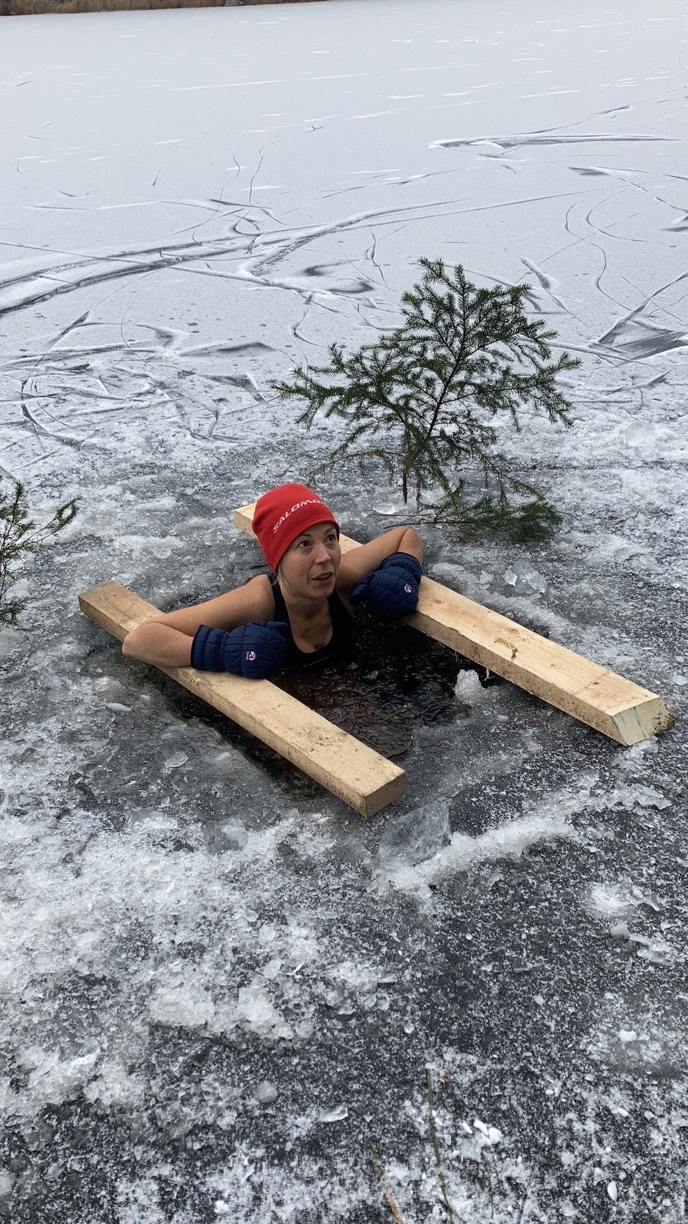 Isvak vid bastun Södra Ånnabosjön — Naturkartan
