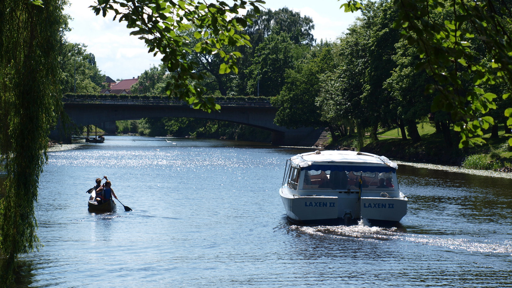 Turistbåten Laxen, Rönne å, Ängelholm — Rönne å och Ringsjön