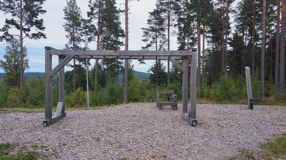 Utegym vid elljusspåret i Järvsö