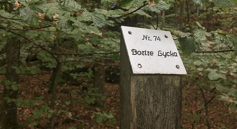 Skylt med texten Bortre Lycka