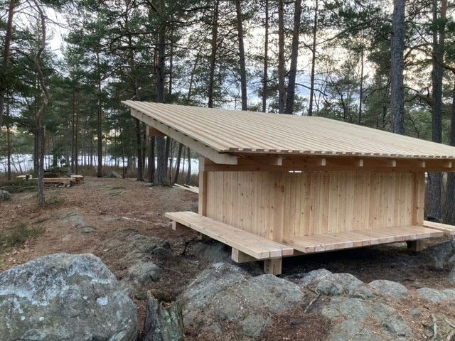 Vindskydd i Stora Alsjöns naturreservat.