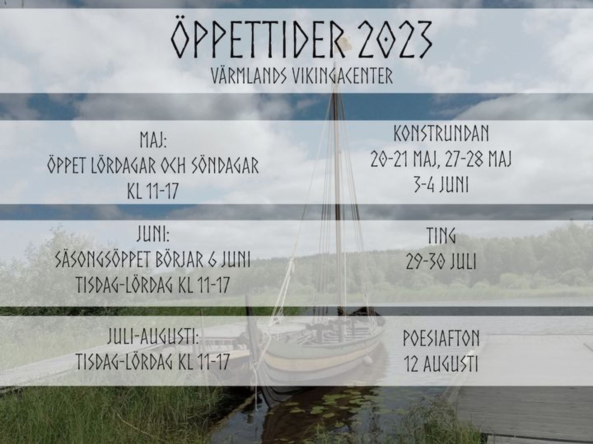 Nya öppettider på Värmlands Vikingacenter