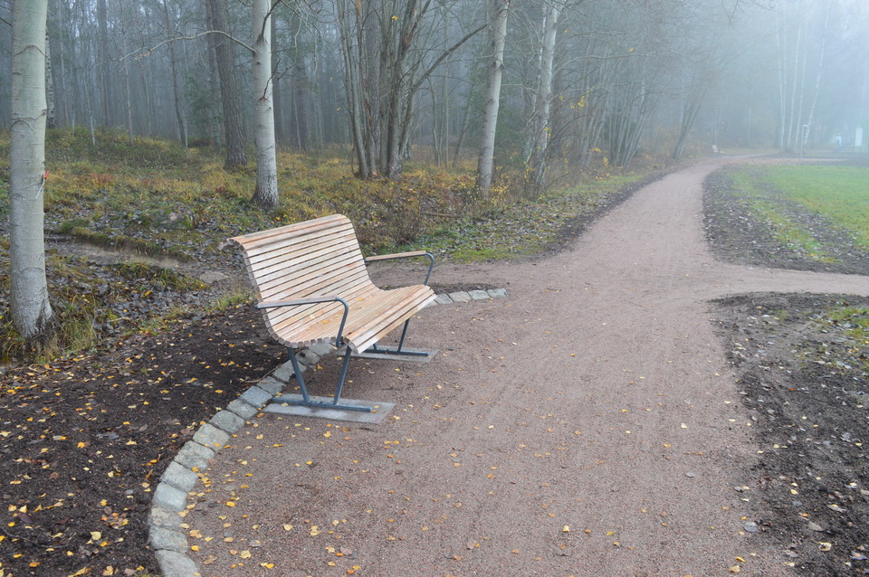 Vägen från parkeringen till grillplatsen