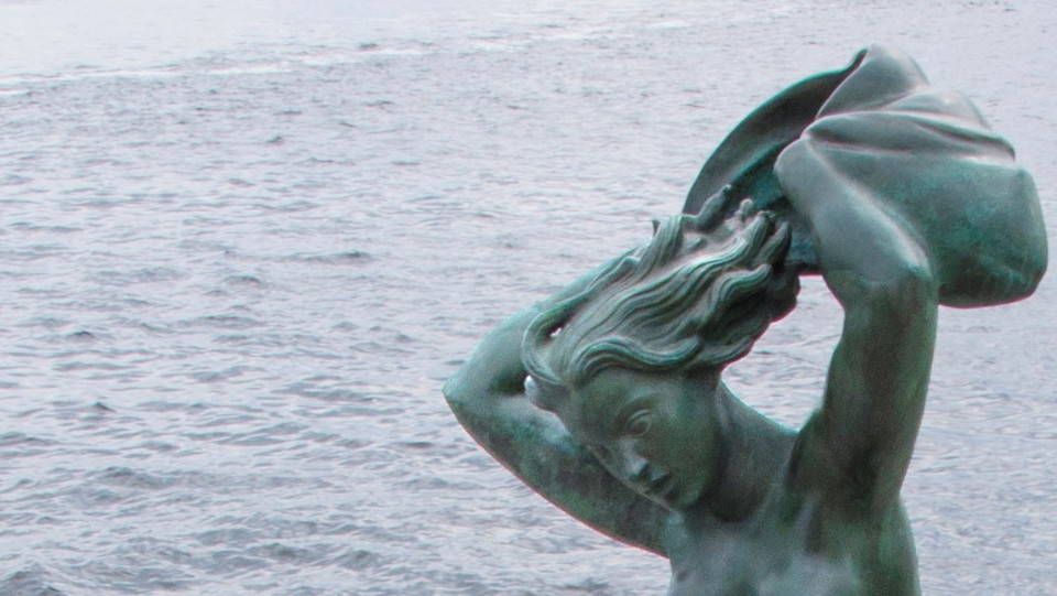 Carl Milles. Venus sittande på snäcka. Foto (beskuret) Lidingö stad.