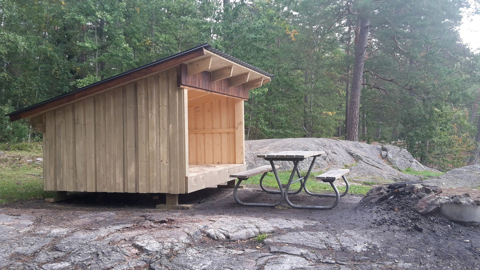 Vårt nybyggda vindskydd