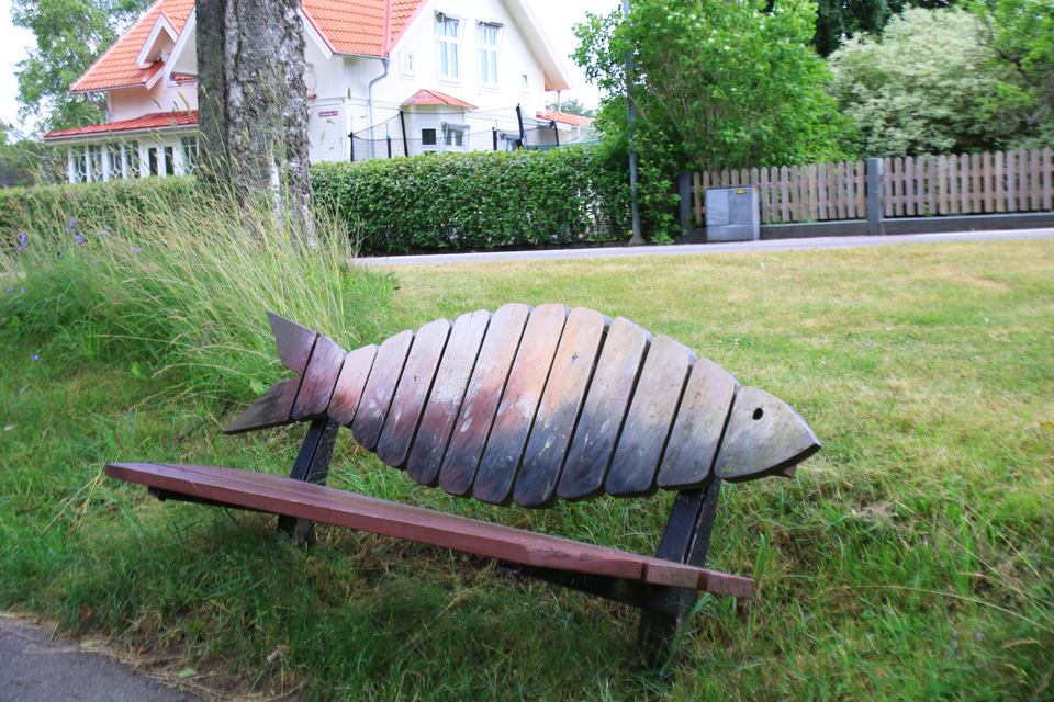Bänk av lokal konstnär