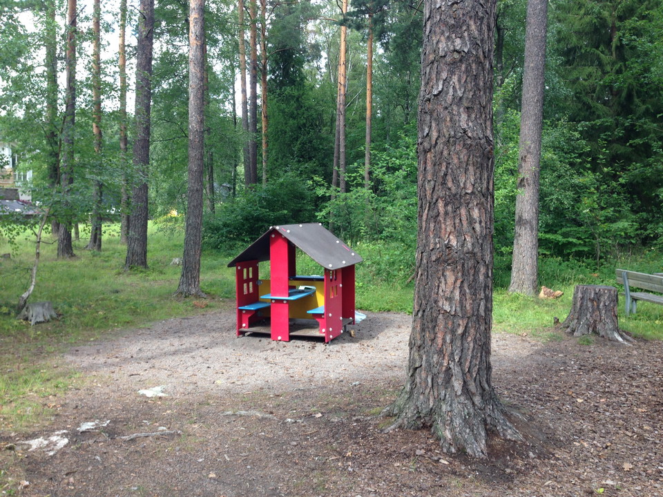 Ett litet hus bland tallarna