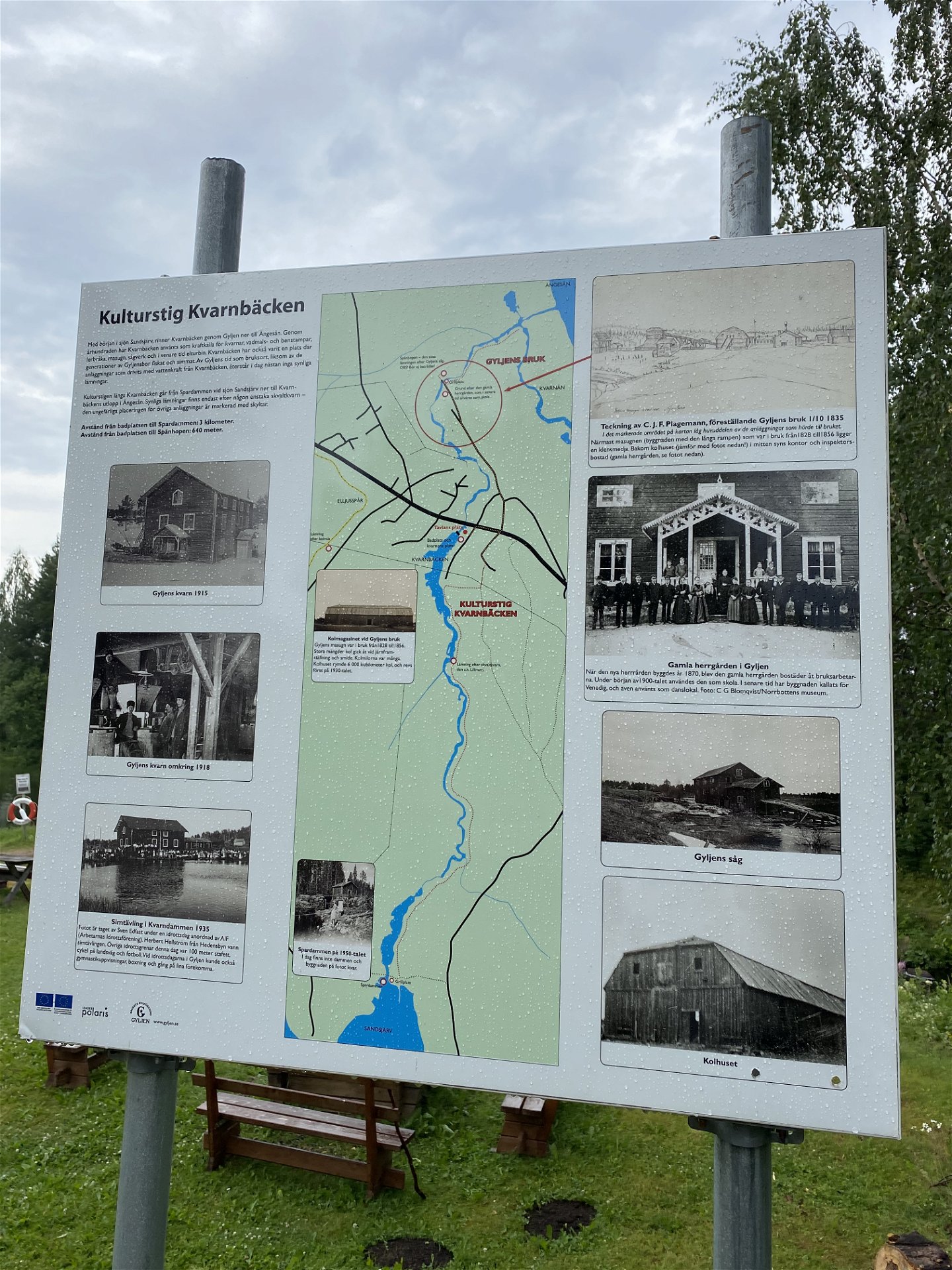 Information about the culture trail (the sign is at the swimming spot)