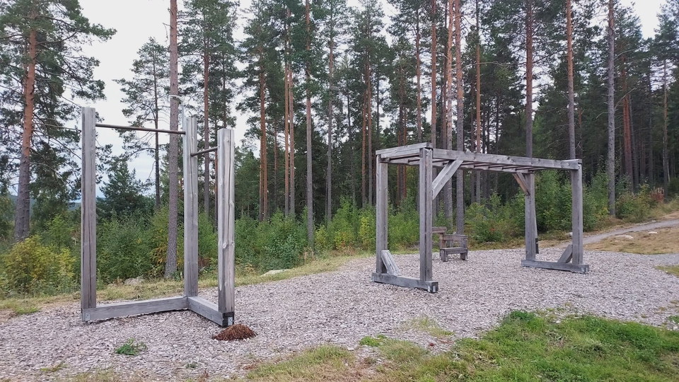 Utegym vid elljusspåret i Järvsö