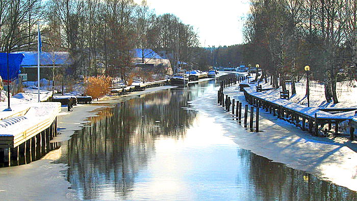 Stadsparken i vinterskrud