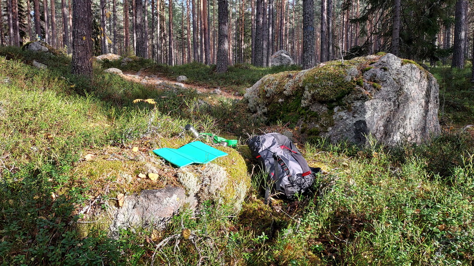 Naturlig rastplats vid sidan om leden. 