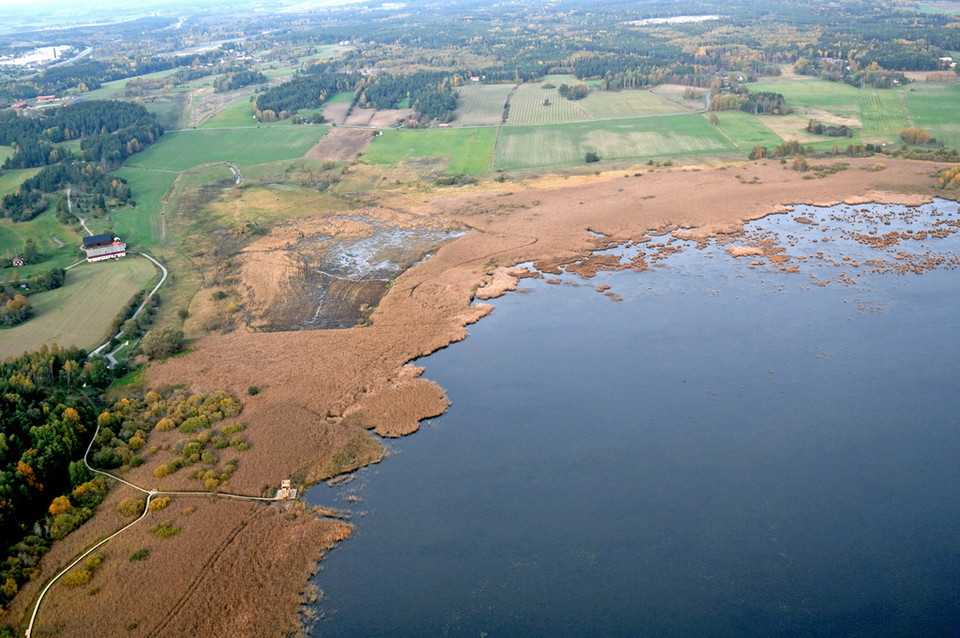 Flygvy över naturreservatet Fysingen.