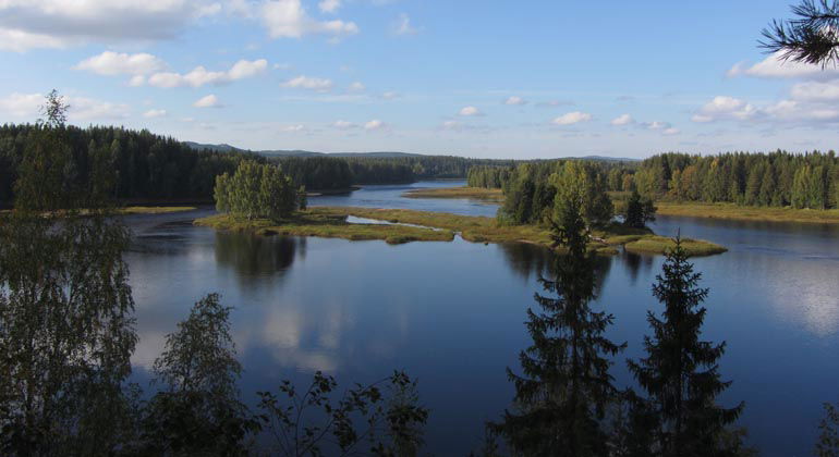 Utsikt över Storedan i Mellanljusnan.