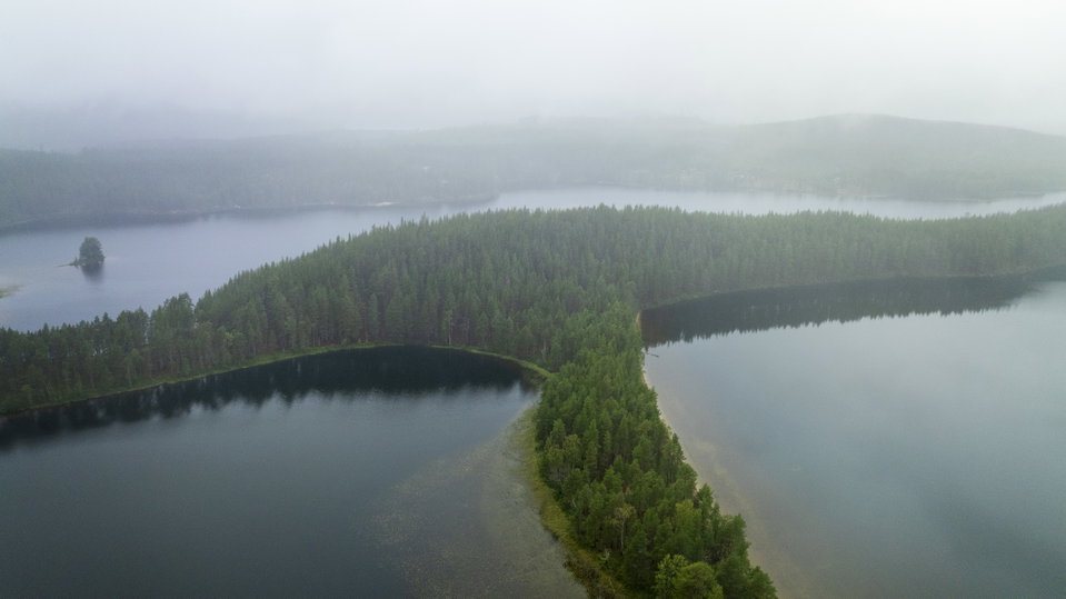 Drönarvy över Ekopark Skatan