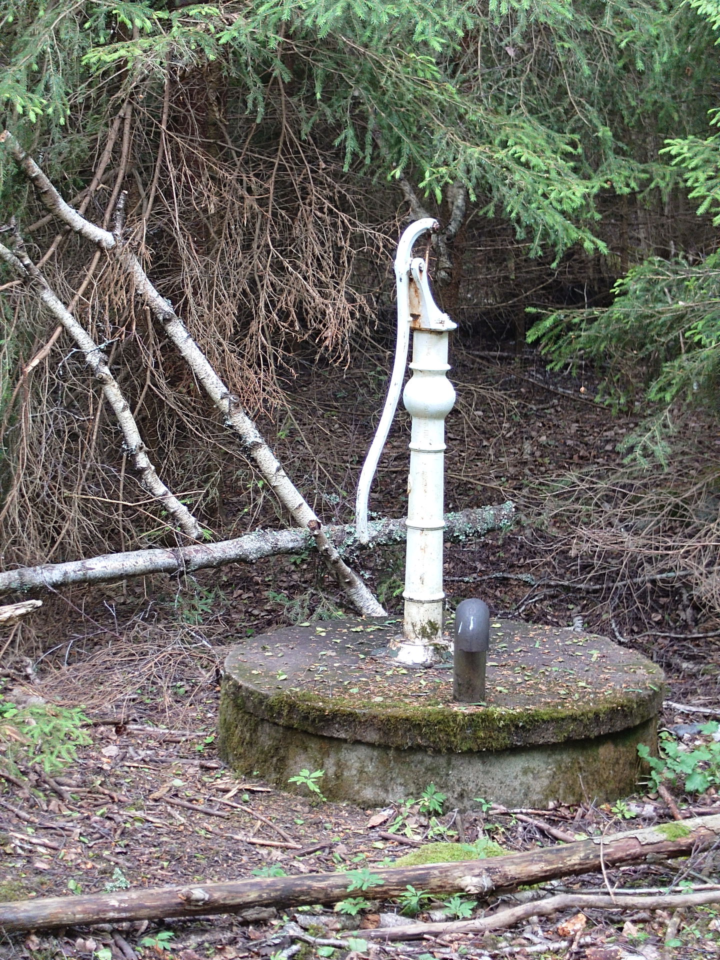 Vattenpump med otjänligt vatten vid Stora Ladängen etapp 2 Roslagsleden