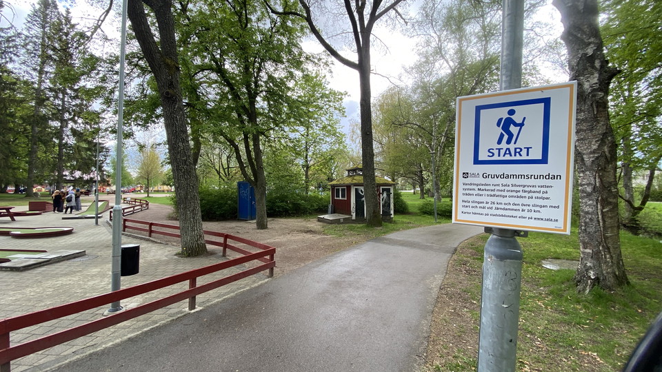 Gruvdammsrundans start vid stadsparken bakom minigolfbanan