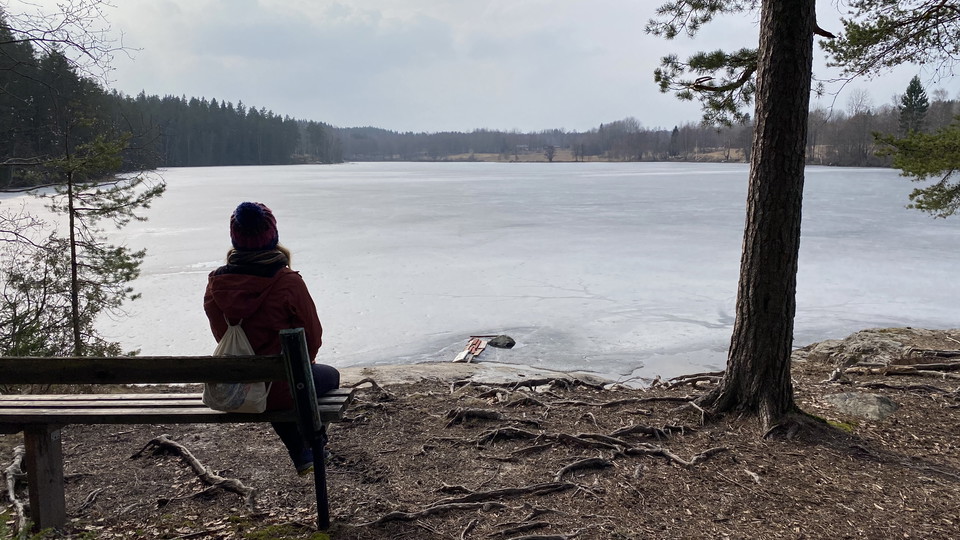 Vacker vy över sjön Kalven