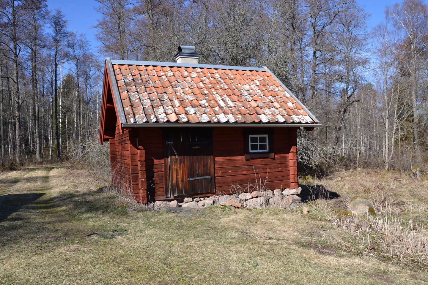 Övernattningsstugan vid Svensbo, tidigare det gamla svinhuset.