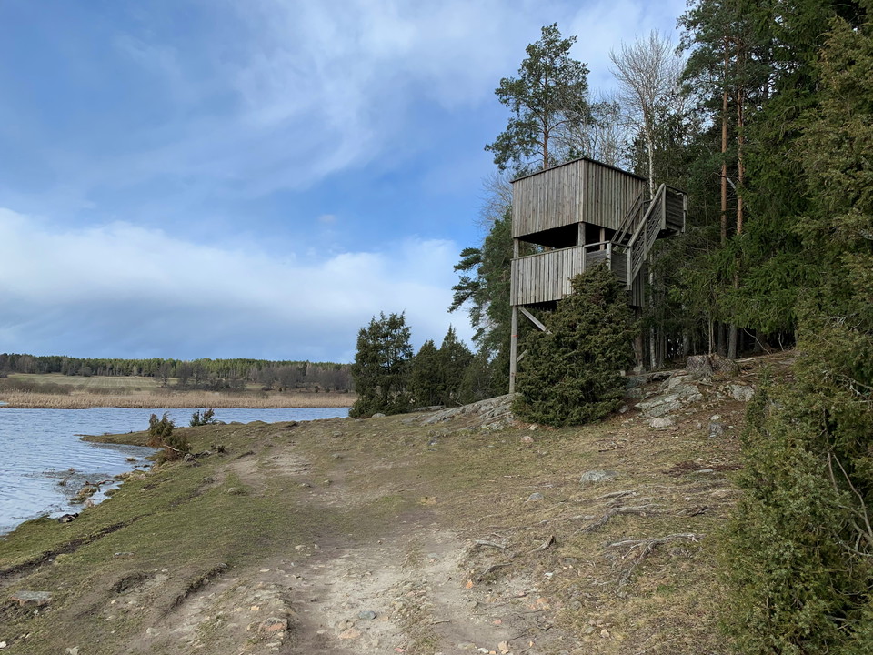 Gamla fågeltornet är spännande att klättra upp i. 