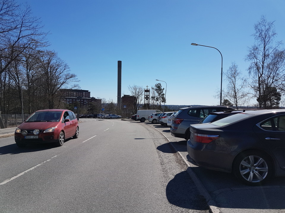 Bodalsvägens parkering. Foto Lidingö stad.