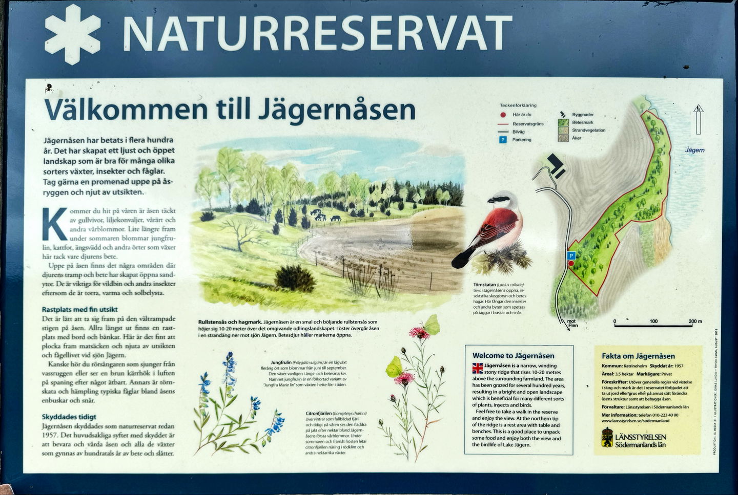 Bild på informationstavla vid Jägernåsen