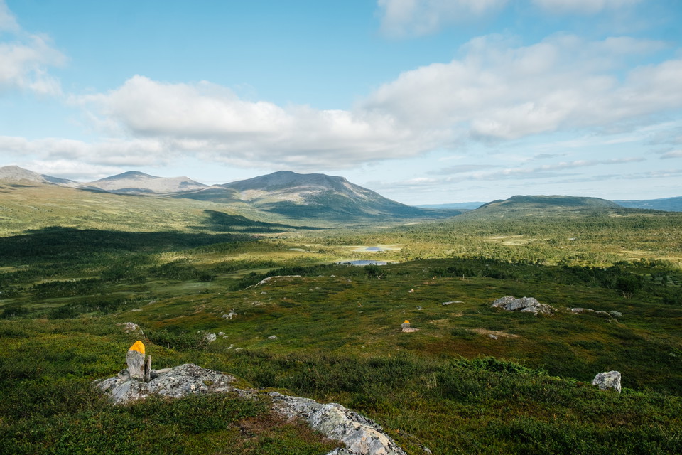 Lapplandsleden där den passerar genom Korpådalen.