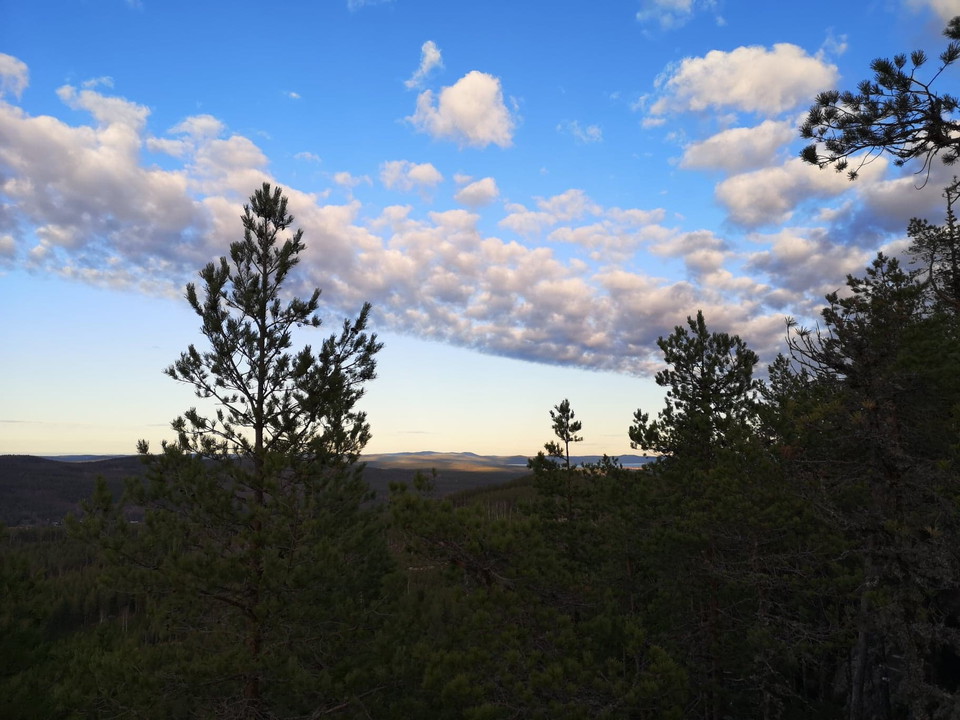 Utsikt mot nordöst, Dellensjöarna syns