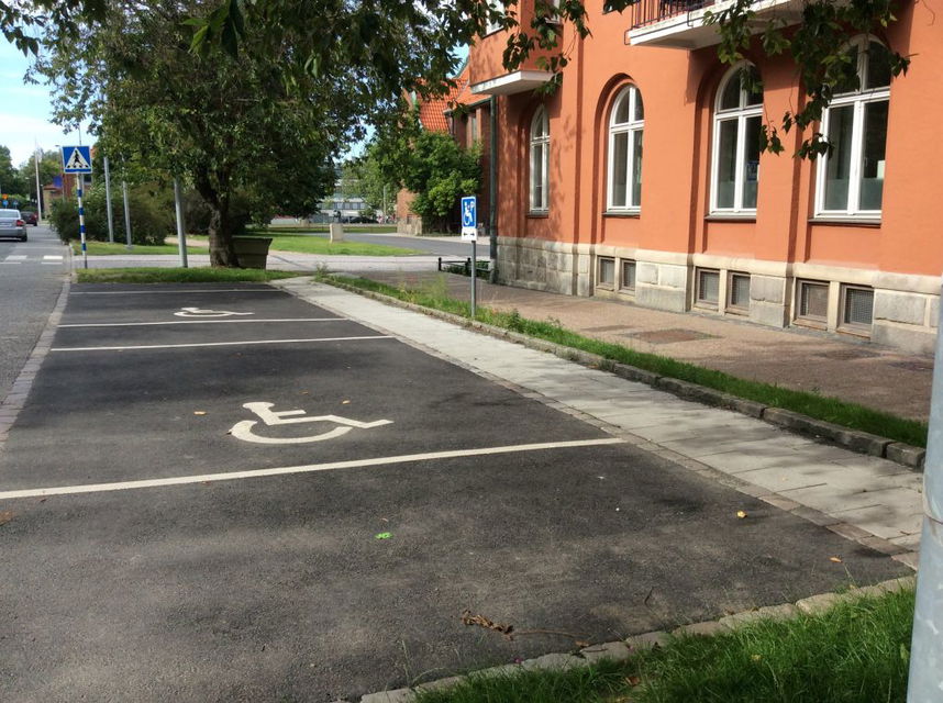 Handikapparkering i centrala Kristianstad