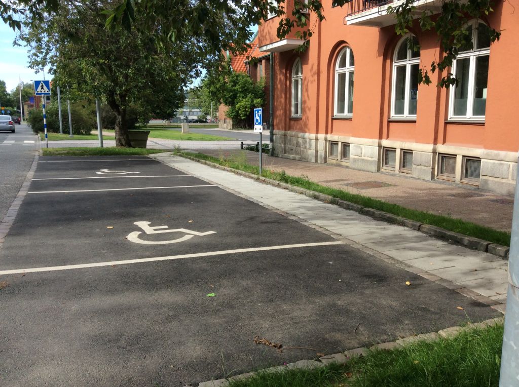 Handikapparkering i centrala Kristianstad