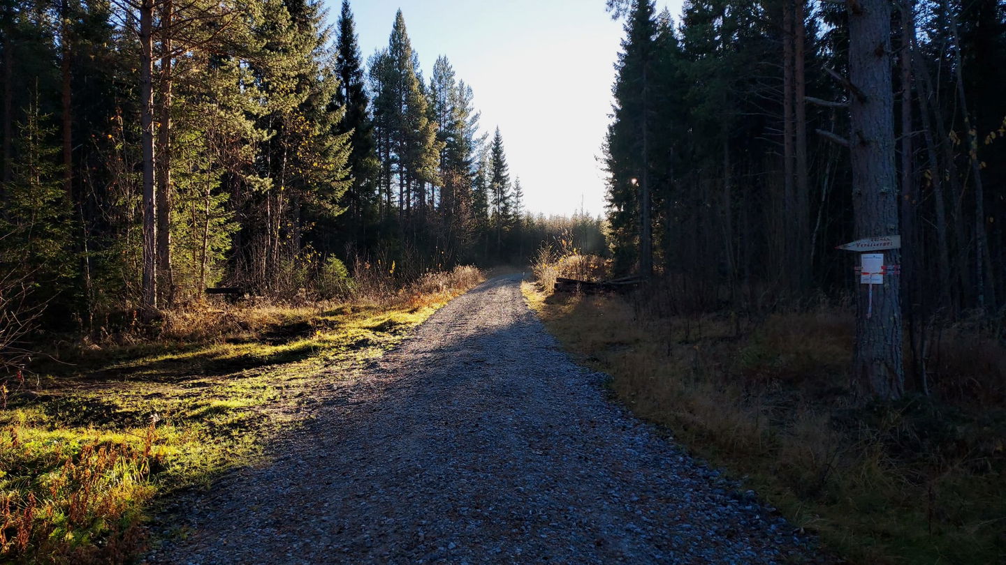 Det finns plats att parkera där stigen börjar