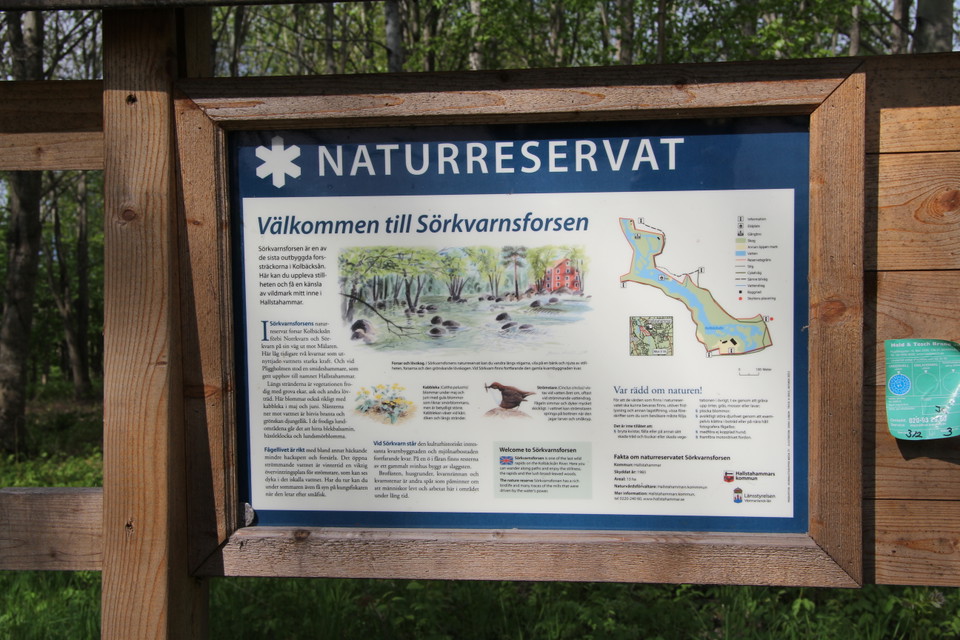 Informationstavla över naturreservatet.