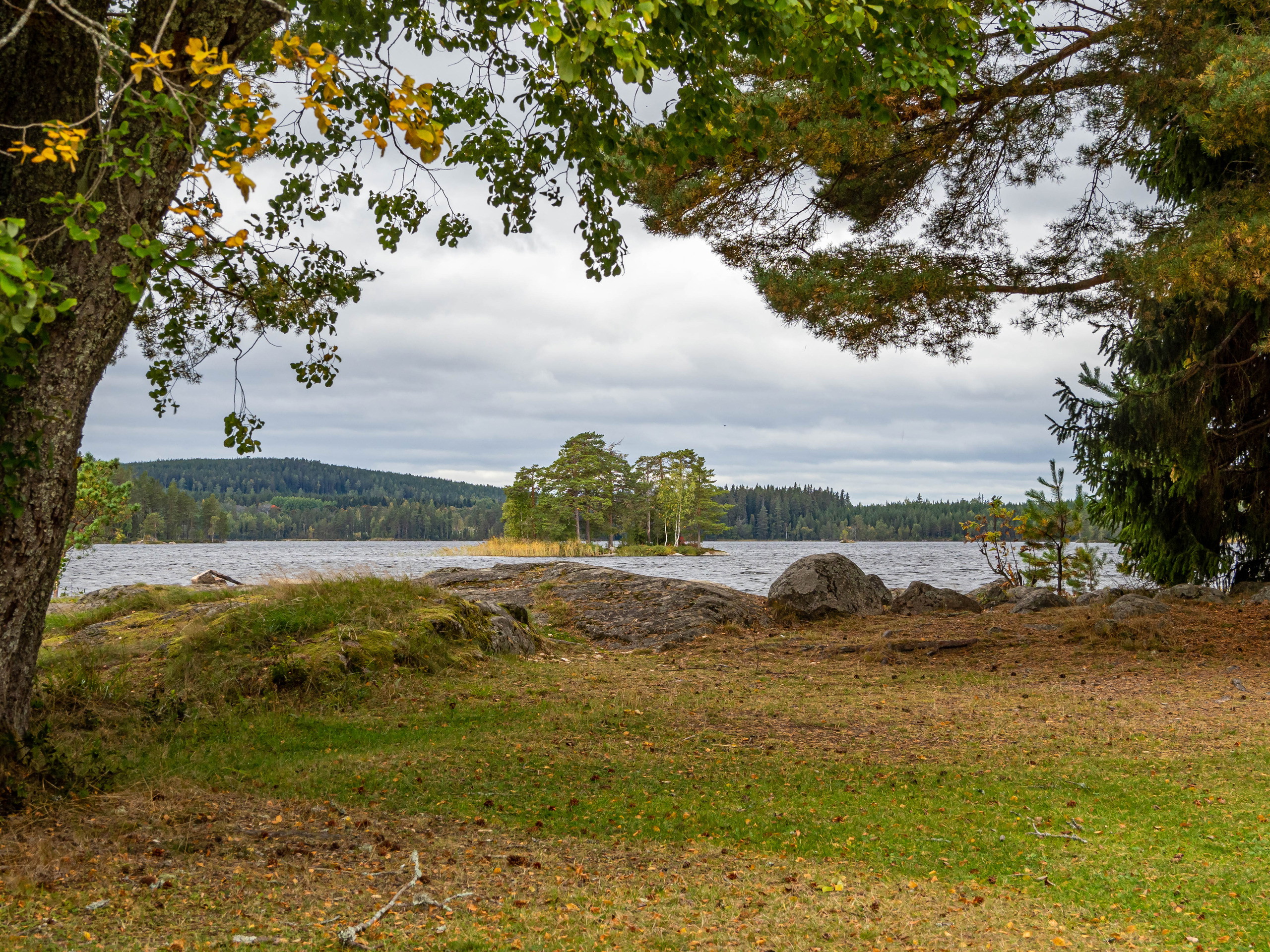 Sjön Gäsen, Flikens badplats. Höst