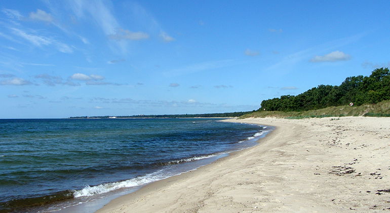 Stranden i Ystads sandskog är en populär badplats.
