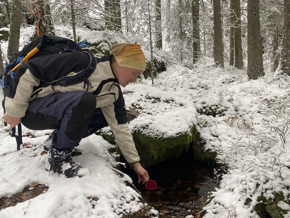 Vattenkälla längs Svartådalsleden
