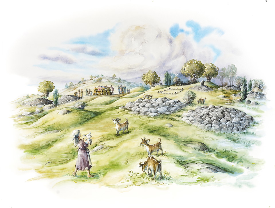 Gravar med reste sten